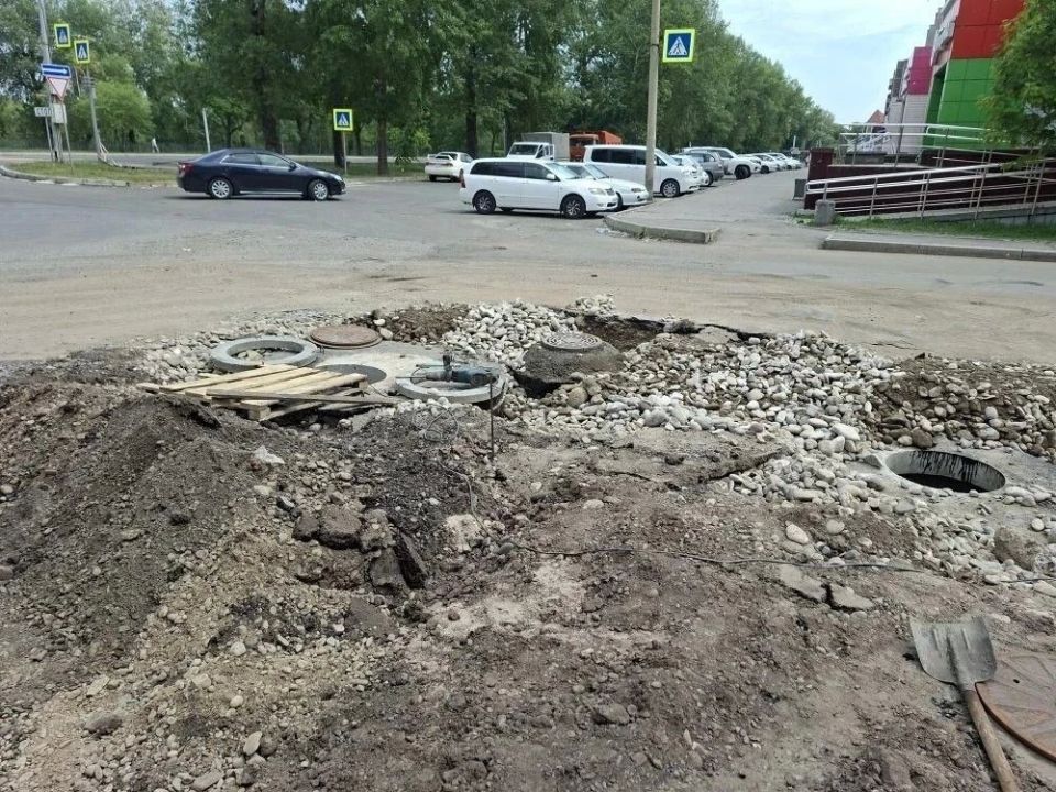 Ливневую канализацию обустраивают на проспекте Дружбы Народов в Абакане