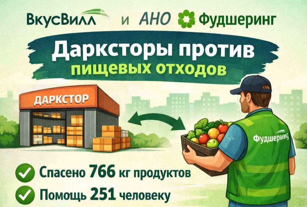 Дарксторы против пищевых отходов: новая инициатива от ВкусВилл и Фудшеринг