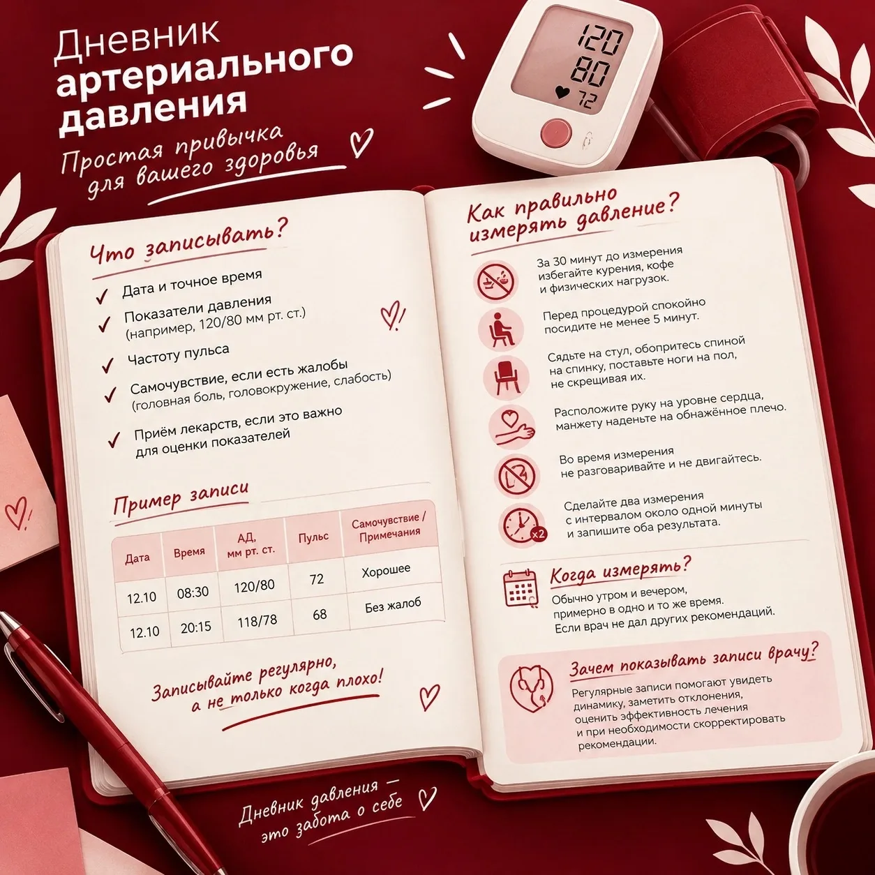 Дневник артериального давления: зачем он нужен и как его вести правильно?